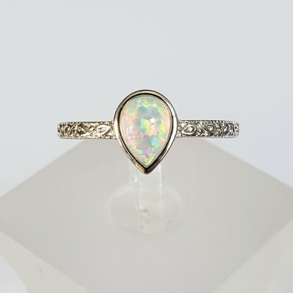 18k Over Sterling Opal Ring - Picture 5 of 8